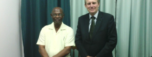 Executive Director of the CARICOM Climate Change Centre Dr. Kenric Leslie and High Commissioner Ross Tysoe, AO